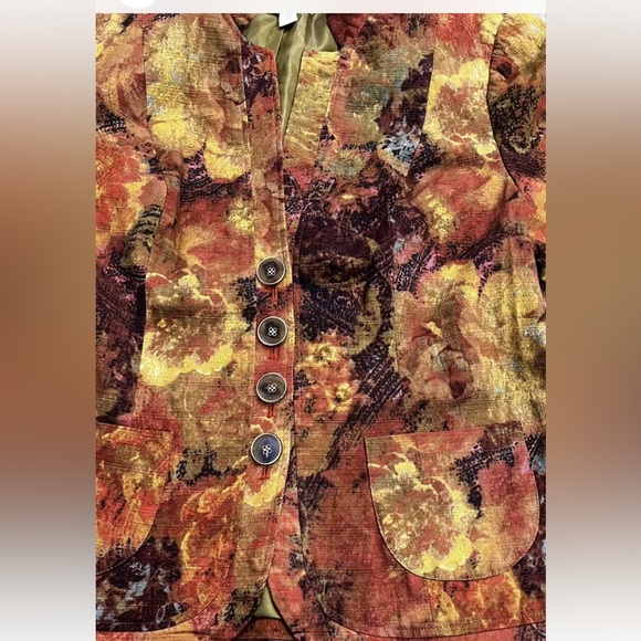 Coldwater Creek Warm Colored Lined Hip Length Blazer, Button Closure, Size 14P - Picture 4 of 11